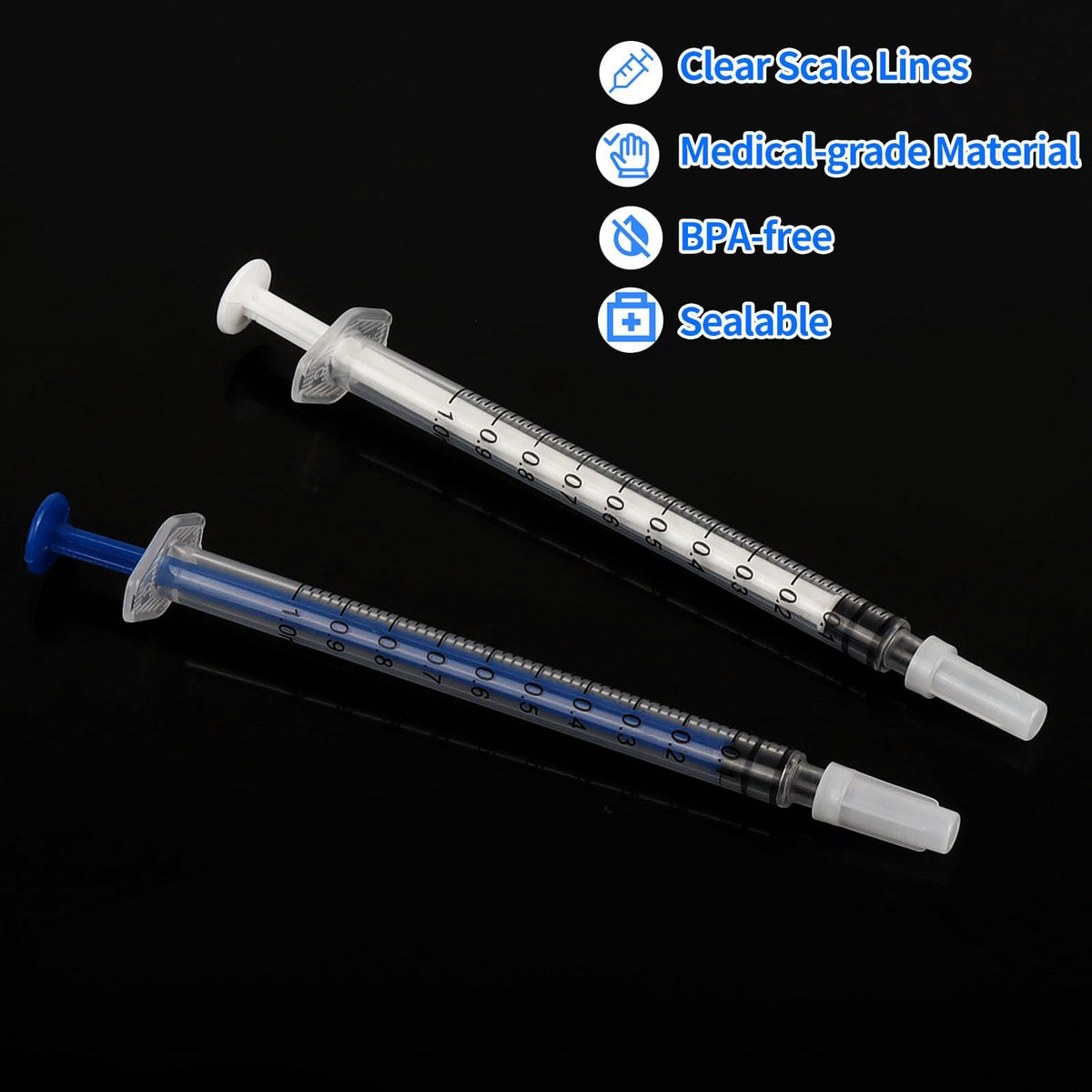 30pcs Colostrum Syringe with Cap 1ml Syringes for Colostrum Harvesting
