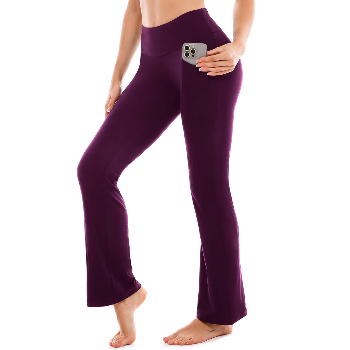 SINOPHANT Yoga Pants for Women Flared Leggings High Waisted Bootcut Trousers Womens Gym Wide Leg Workout Stretchy