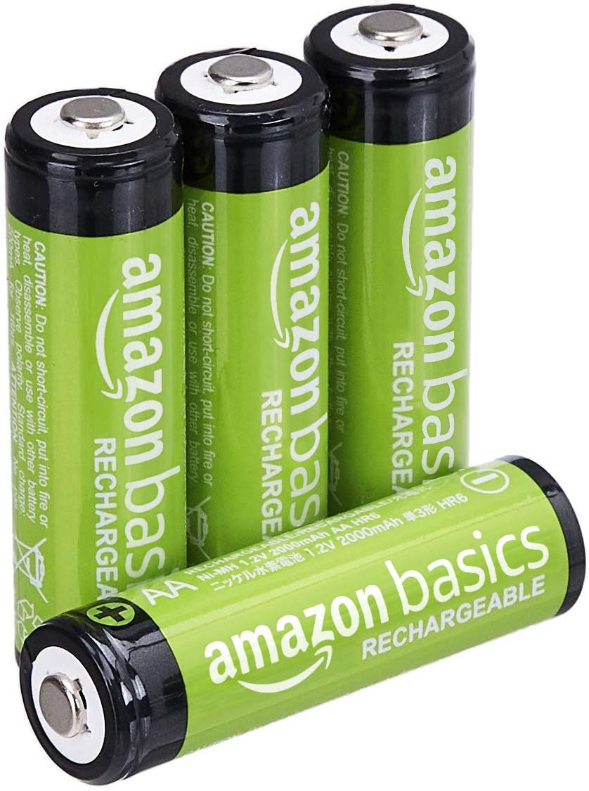 Amazon Basics 12-Pack Rechargeable AAA NiMH Performance Batteries, 800 mAh, 1.2V, Recharge up to 1000x Times, Pre-Charged