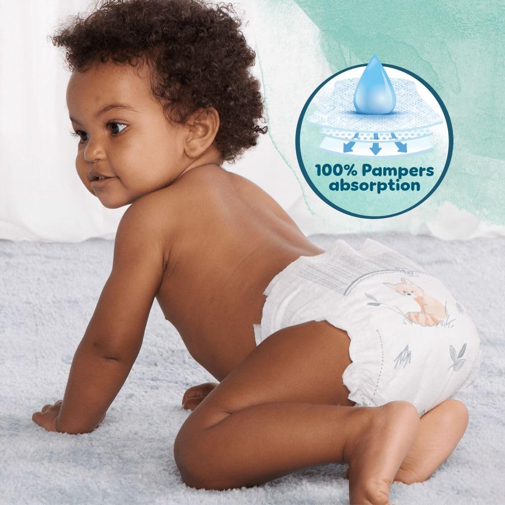 Pampers Baby Nappies Size 2 (4-8 kg / 9-18 lbs), Harmonie, 132 Count, Saving Pack, Baby Essentials for Newborn