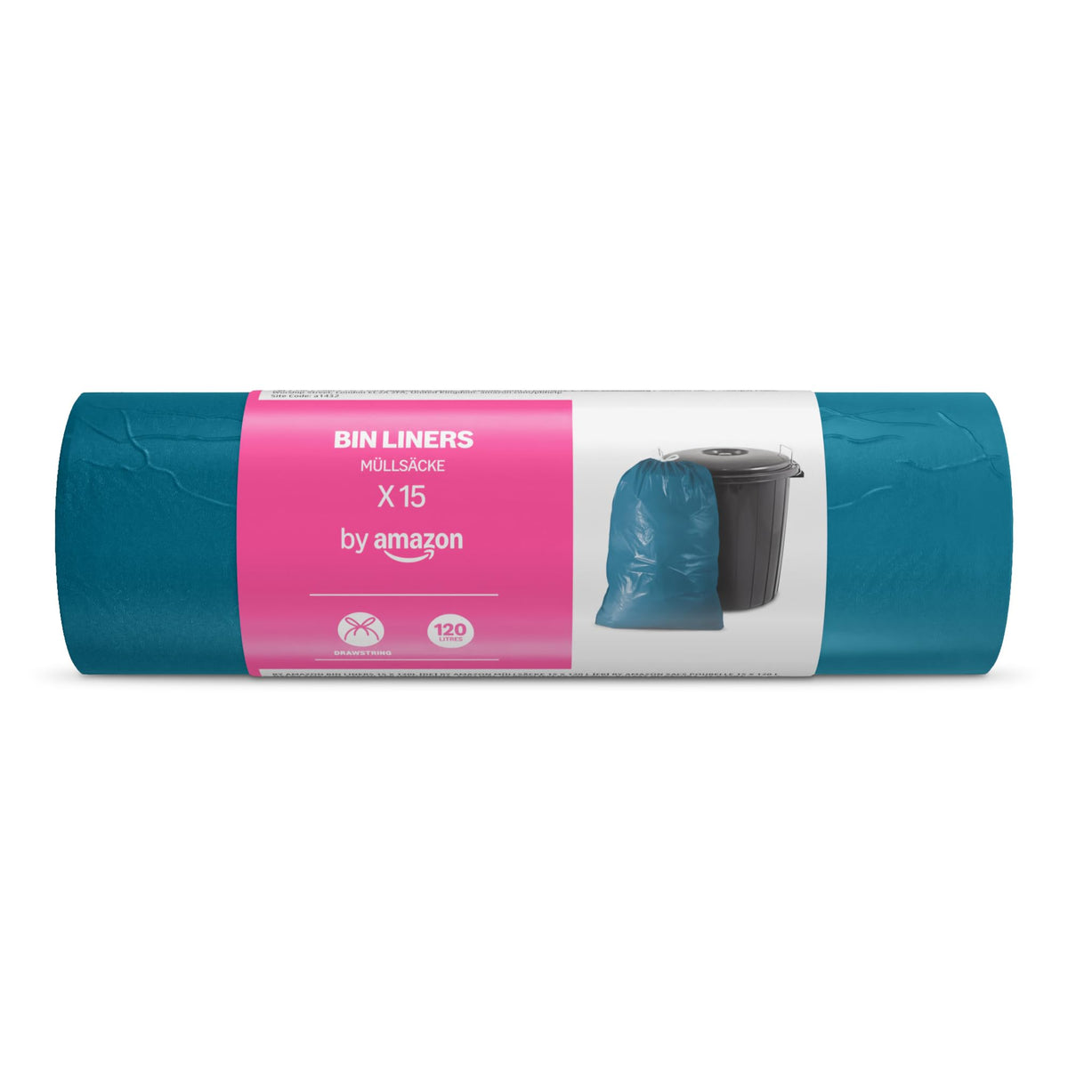 by Amazon Bin Liners with Carry Handles, 25 Litre, Transparent, 30 Count