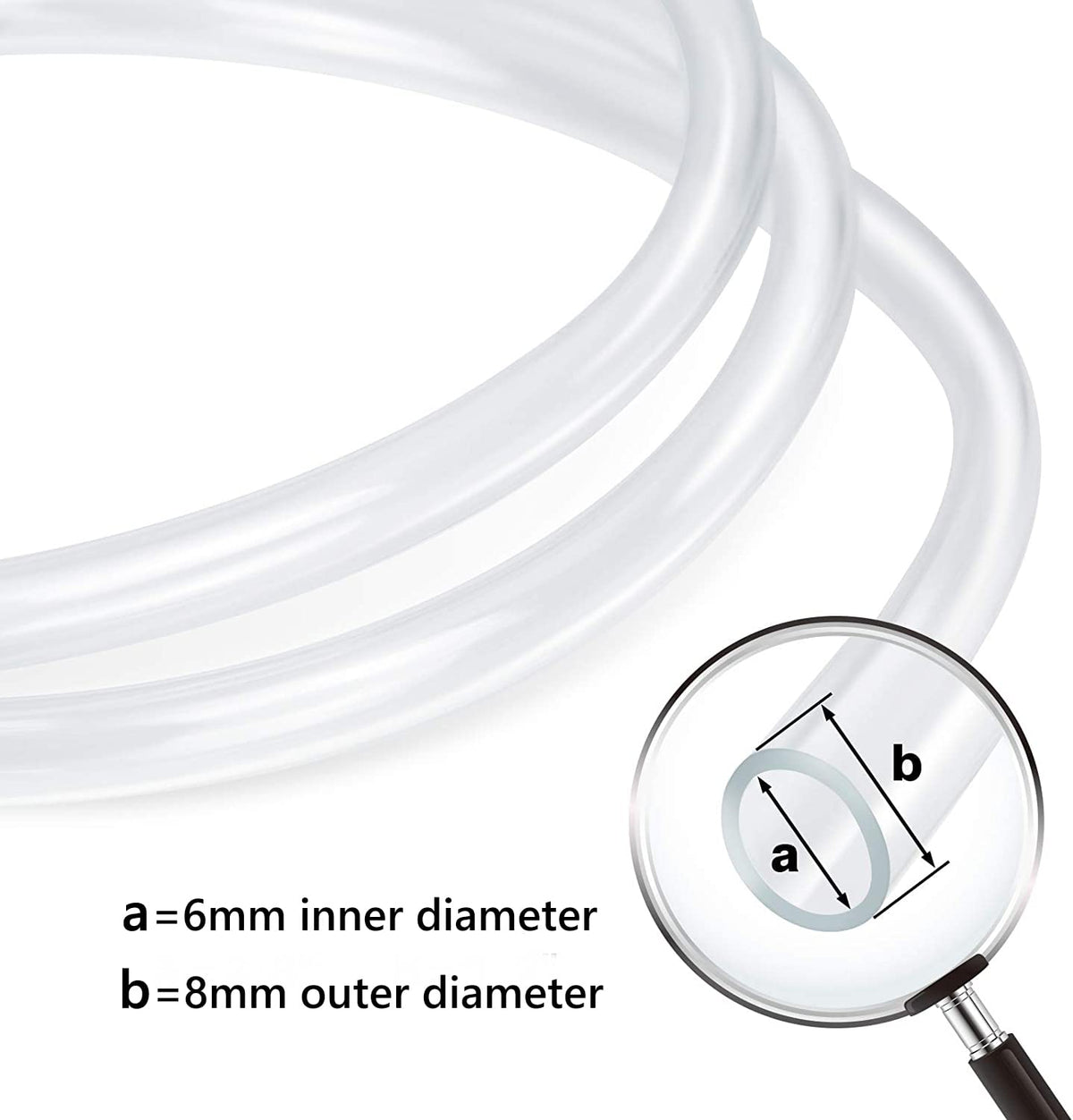 19mm x 24mm 10M Food Grade Clear PVC Tubing, Plastic Hose for Water Oil Air