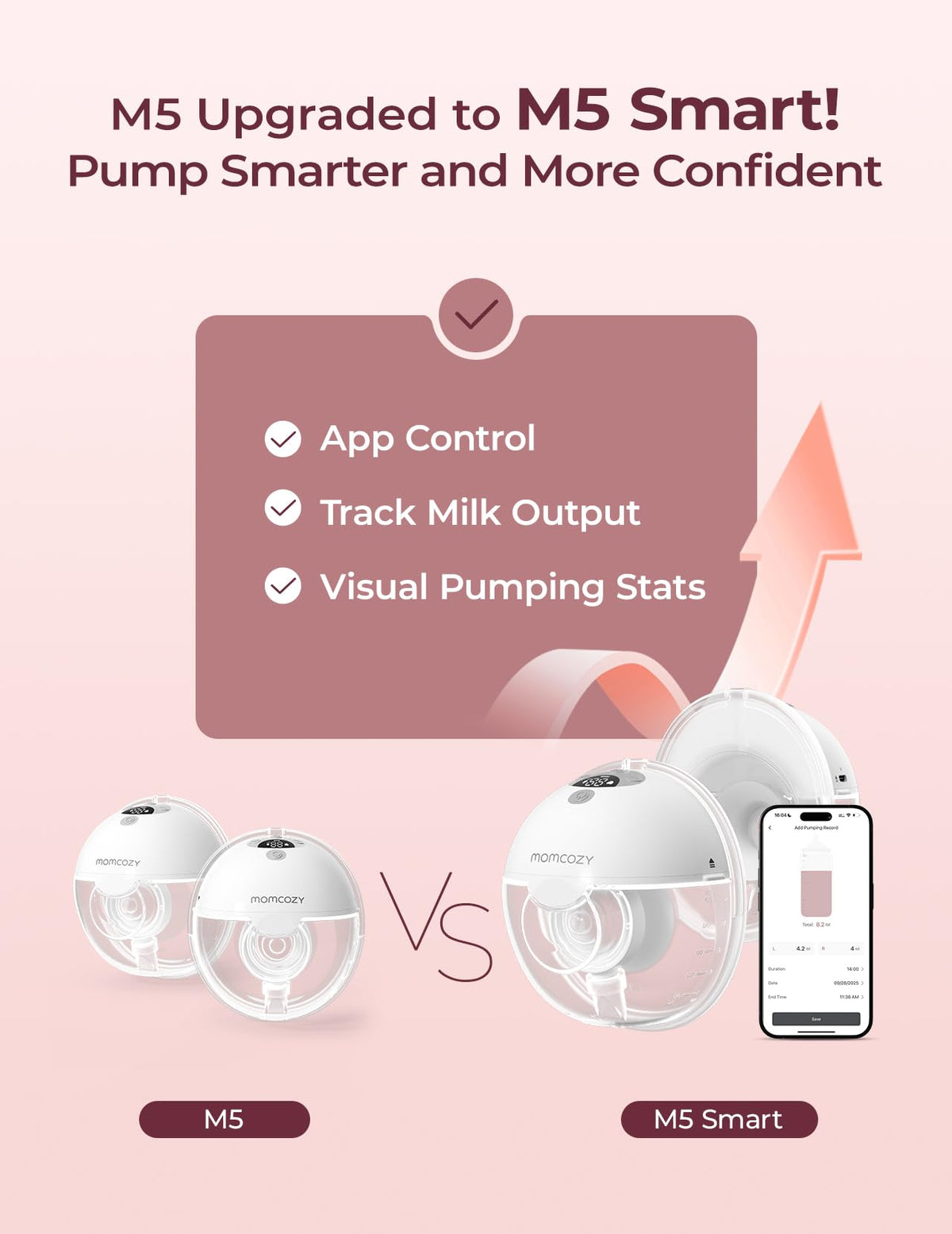 Momcozy Full Set Collector Cup Only Compatible with Momcozy M5 NOT for Others. Original M5 Breast Pump Replacement Accessories (160ml, with Double-Sealed Flange 24mm)