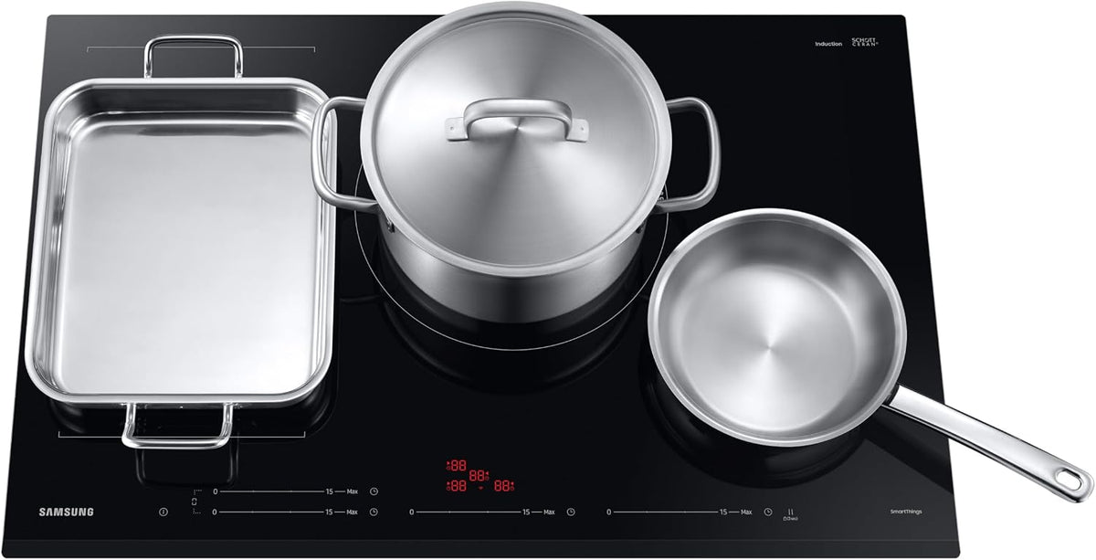 Samsung Ceramic Hob with 4 Cooking Zones, With Touch Control, Colour: Black, Material: Glass, C61R2AEE