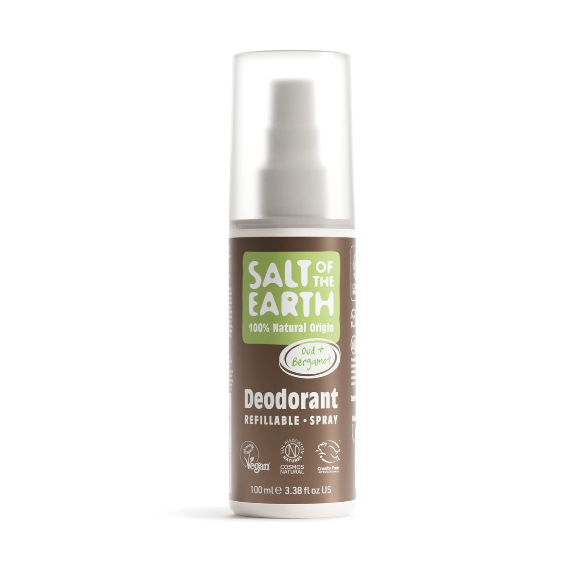 Salt of the Earth – Refillable Natural Deodorant Spray (3 Pack) – 100% Natural Origin Ingredients - Vegan, Long Lasting Protection – Suitable For Women, Men & Kids - 300ml (Unscented)