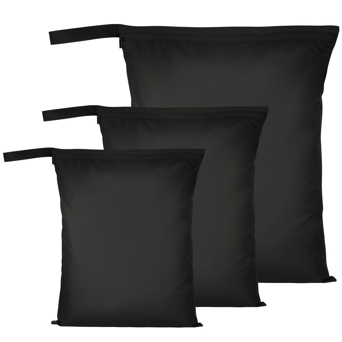 2PCS Wet Bags for Baby Items, Wet Swimsuits, Beach, Camping(Black)