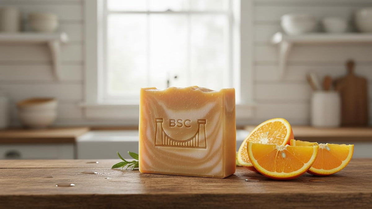 Handmade Coconut and Shea Butter Artisan Soap, Orange