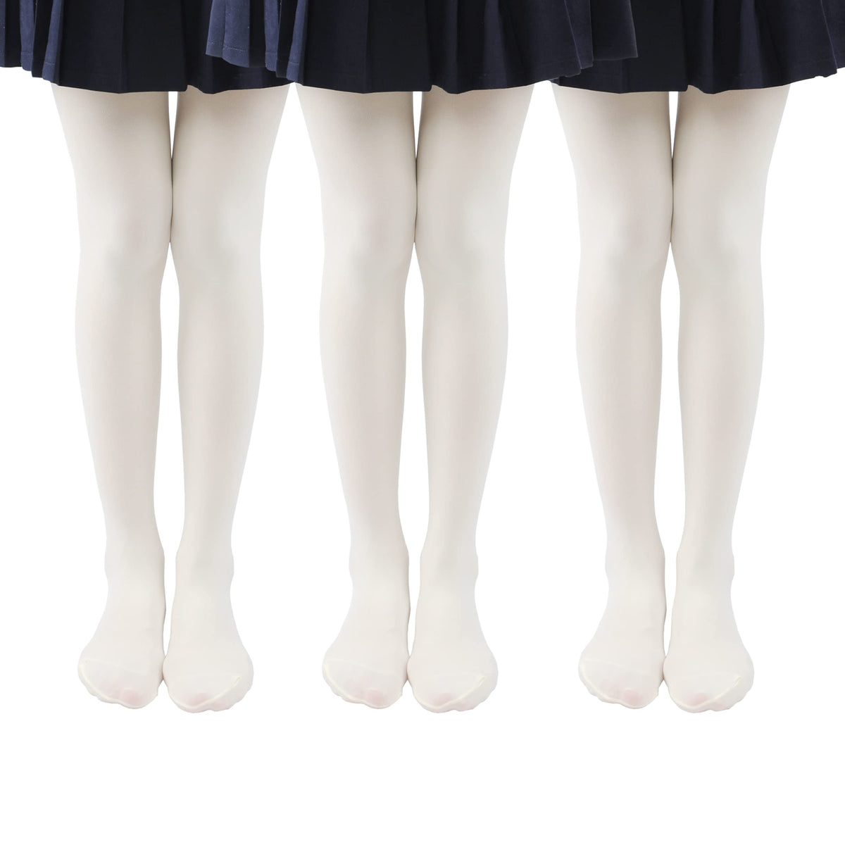 EVERSWE 3-Pack Girls Microfiber Tights Multiple Colors