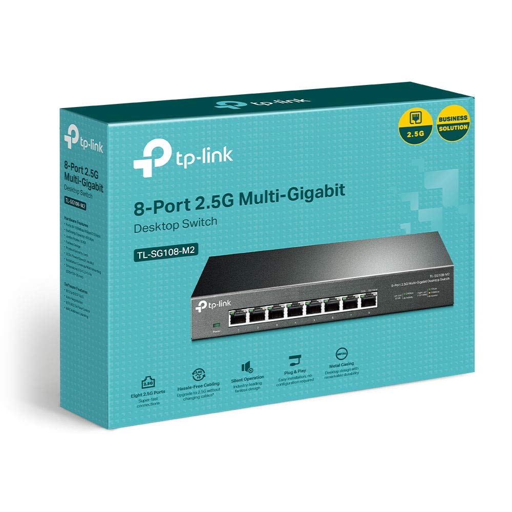 TP-Link TL-SG105S, 5 Port Gigabit Ethernet Network Switch, Ethernet Splitter, Hub, Desktop and Wall-Mounting, Sturdy Metal, Fanless, Plug and Play, Energy-Saving