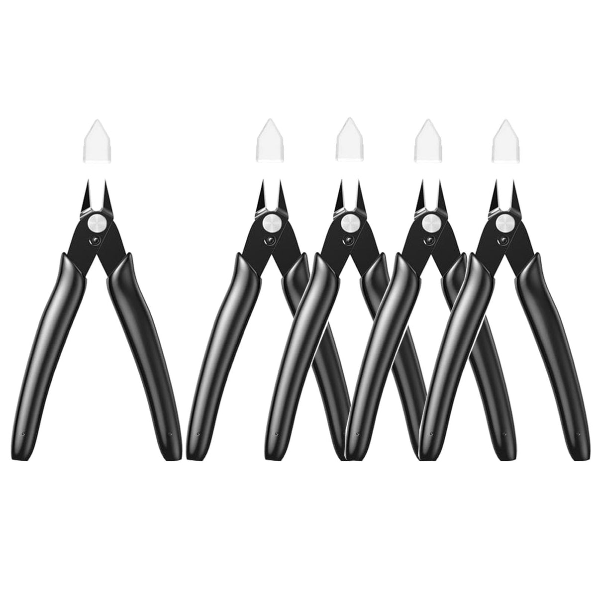 BOENFU Flush Cutter Small Wire Cutters Cable Tie Cutter 10 Pack 5 Inch Precision Wire Clippers Hobby Snips Side Cutting Pliers for Jewelry Making, Electronics, Black