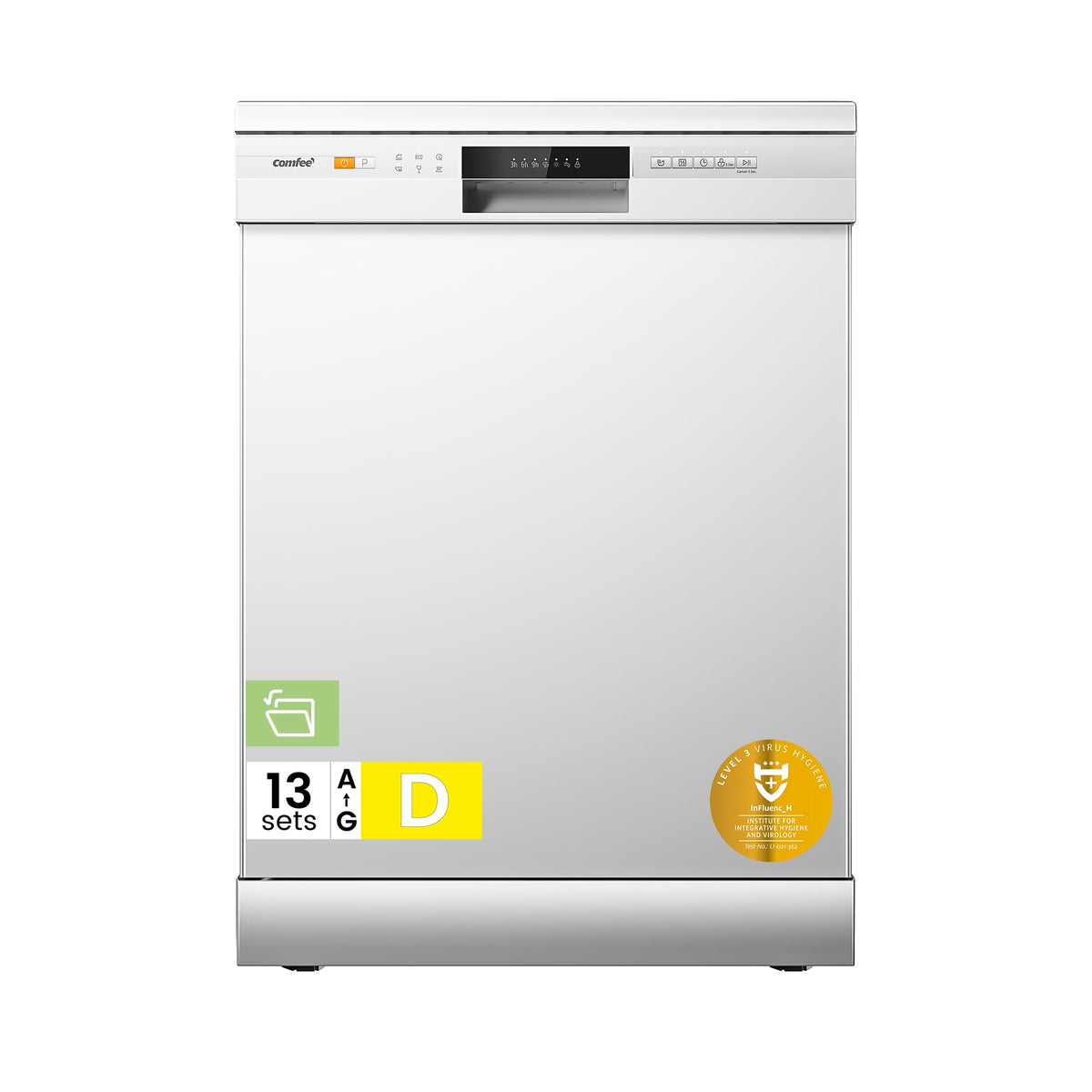 COMFEE' Dishwasher Freestanding, 13 Place Settings, 60cm, Black