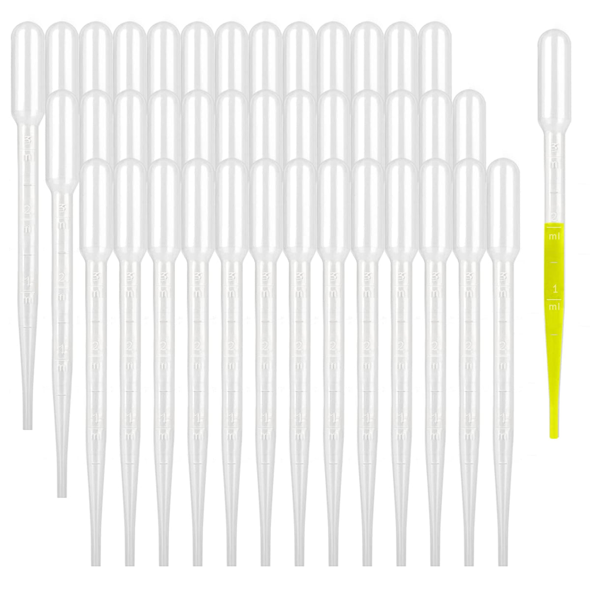 moveland 𝟭𝟬𝟬𝟬𝗣𝗰𝘀 𝟯𝗺𝗹 Dropper Pipettes- Plastic Transfer Pipette for Lab Science, Essential Oil, DIY Art, Medicine - Excellent Suction Without Leakage