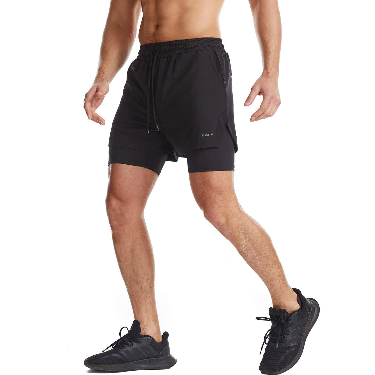 Mens Running Shorts Men's Gym Sports Short 2 in 1 with Phone Pocket Lightweight Quick Drying