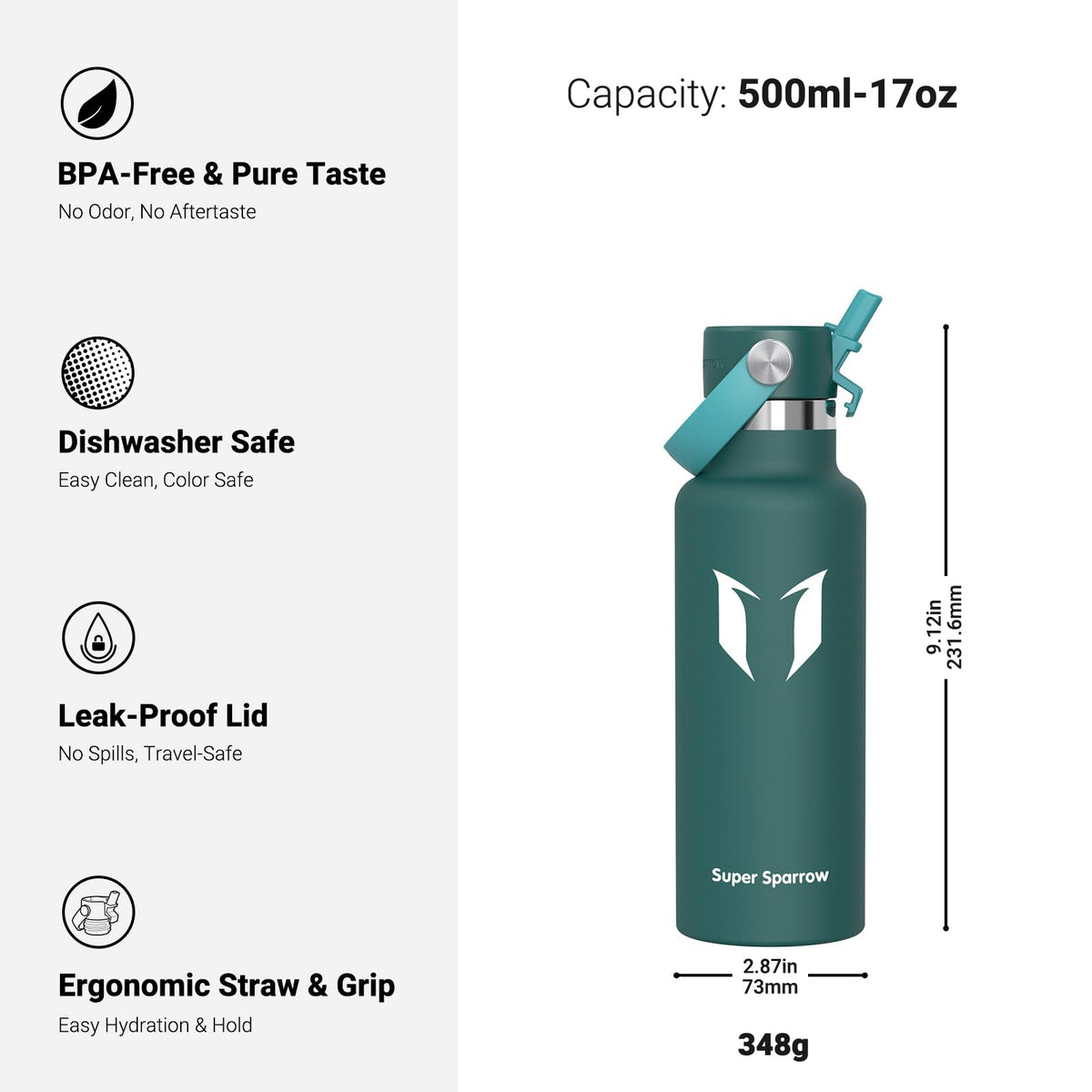 Sparrow Insulated Water Bottle 500ml/750ml/1L/1.2L Metal Drinks Bottle
