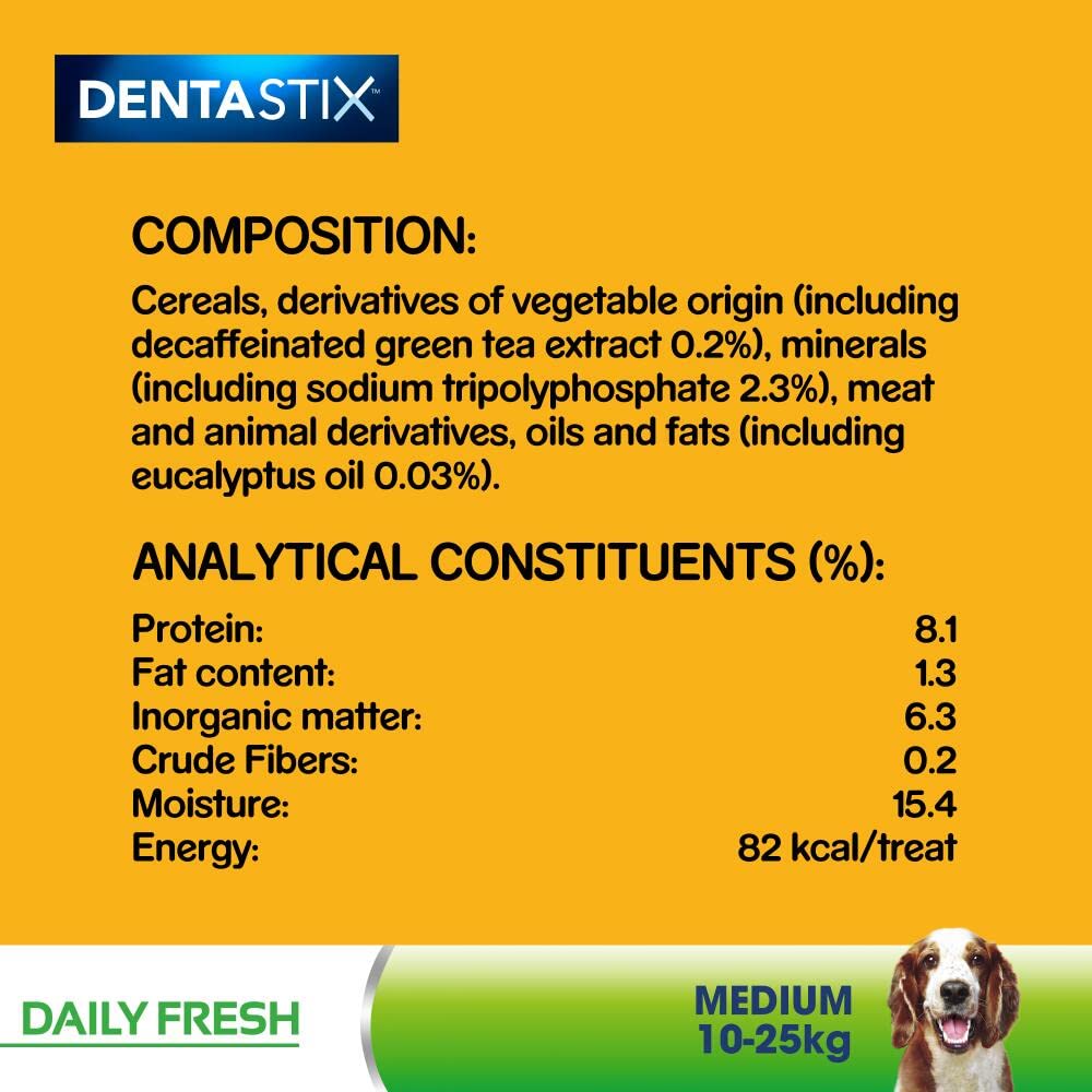 Pedigree DentaStix - Daily Dental Chews For Medium Dogs (10-25 kg), 112 Sticks