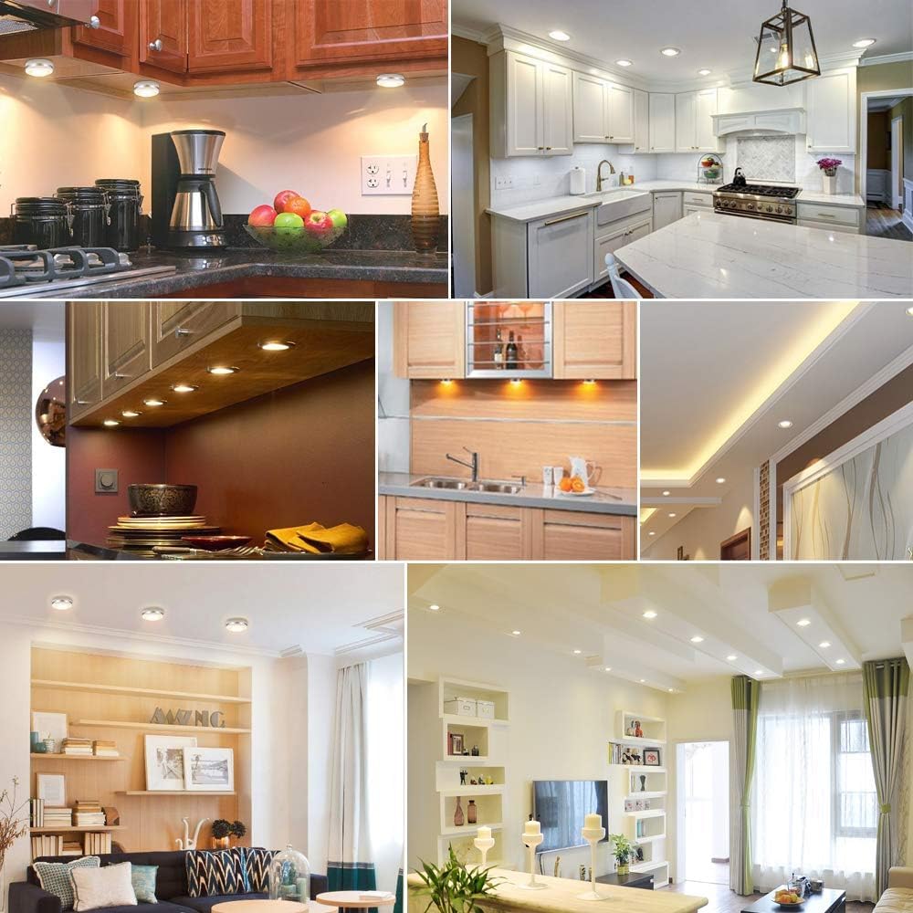 Under Cabinet Lights RGB Wireless Lights LED Closet Lights Night 3000K Dimmable 6pc Cadrim 13 Colors Changing Remote Control Brightness Adjustable Timer Battery Powered Light Kitchen Wardrobe Cupboard