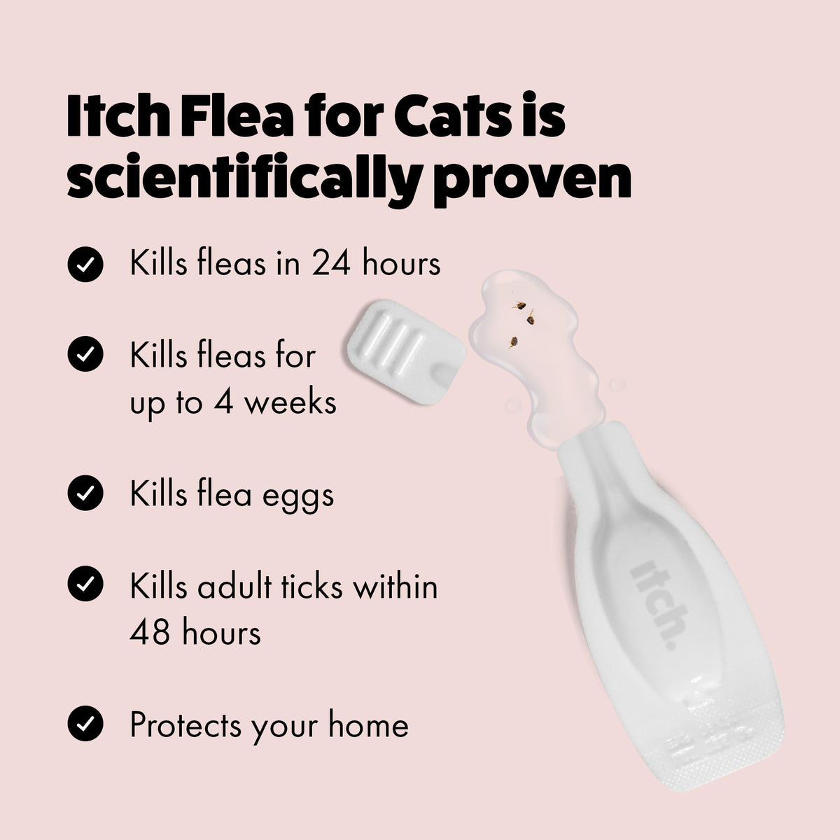 Itch - Flea & Tick Treatment for Cats & Household Flea Spray - Kills Fleas, Lice, Ticks, Eggs and Larvae - With Fipronil and S-Methoprene - Odourless 500ml Spray & Pack of 3 Pipettes