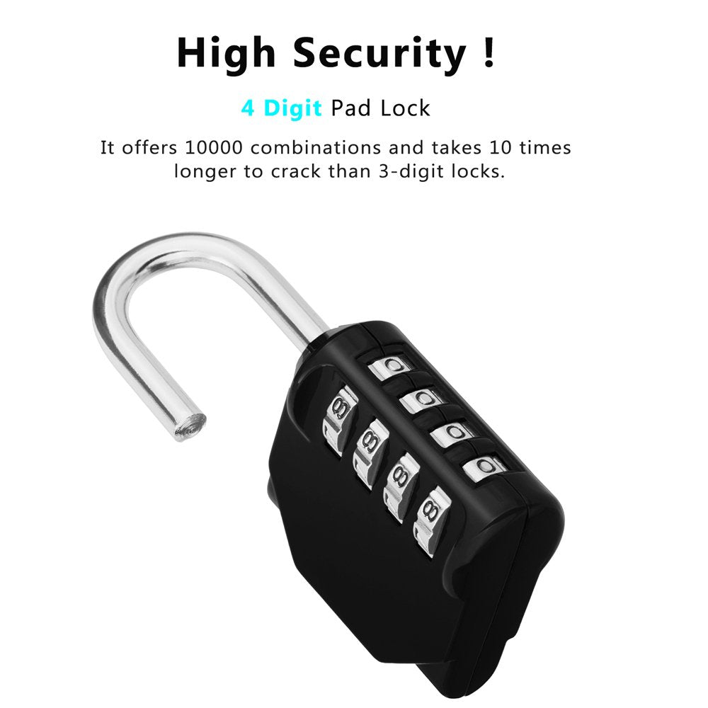 ZHEGE Combination Padlock, 4 Digit Coded Padlock (Sky Blue)