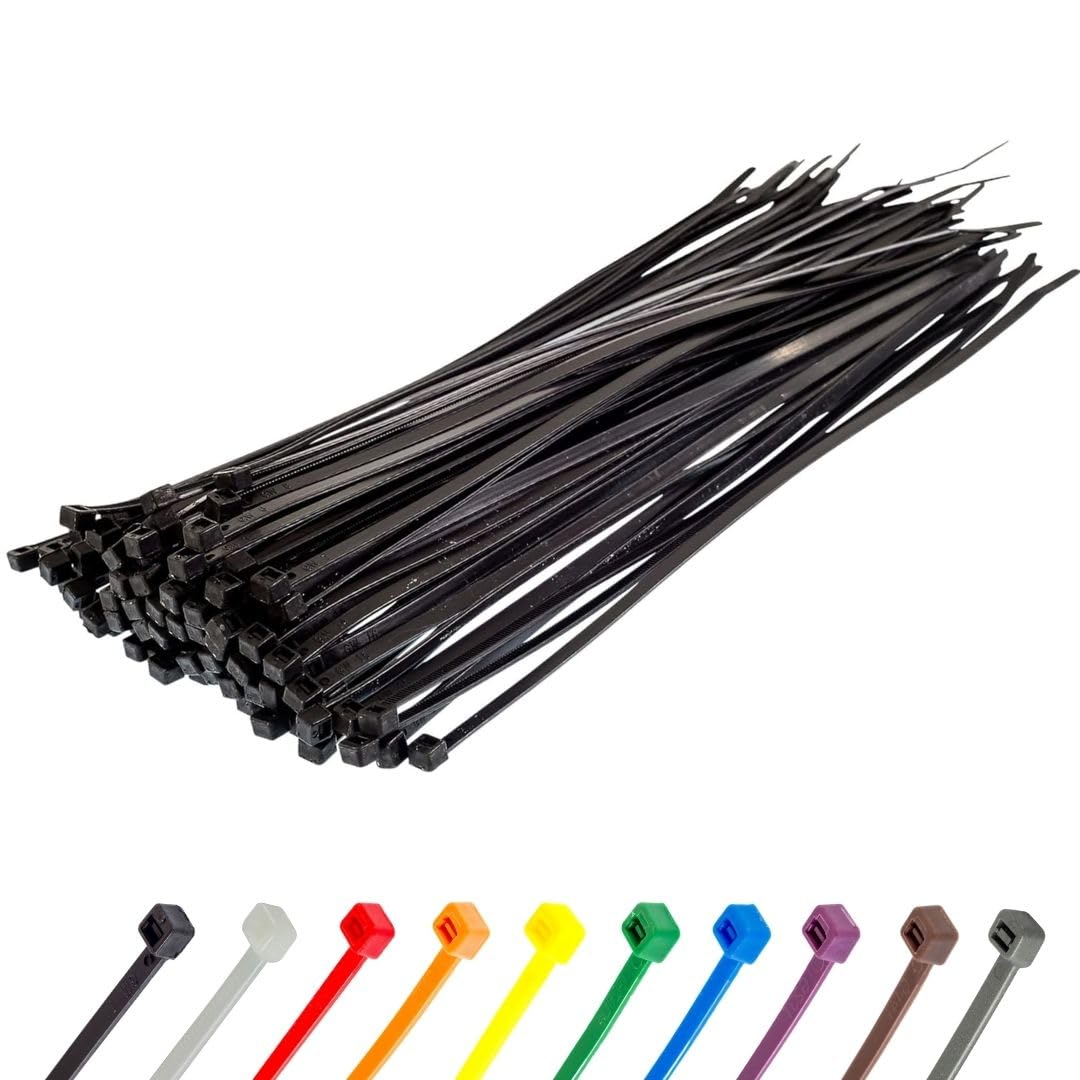Gocableties Small Silver Cable Ties, 100mm x 2.5mm, Pack of 100, 4” Premium Nylon Zip Ties, Plastic Tie Wraps, Secure Self-Locking Mechanism, for Home, Garden, Office and DIY