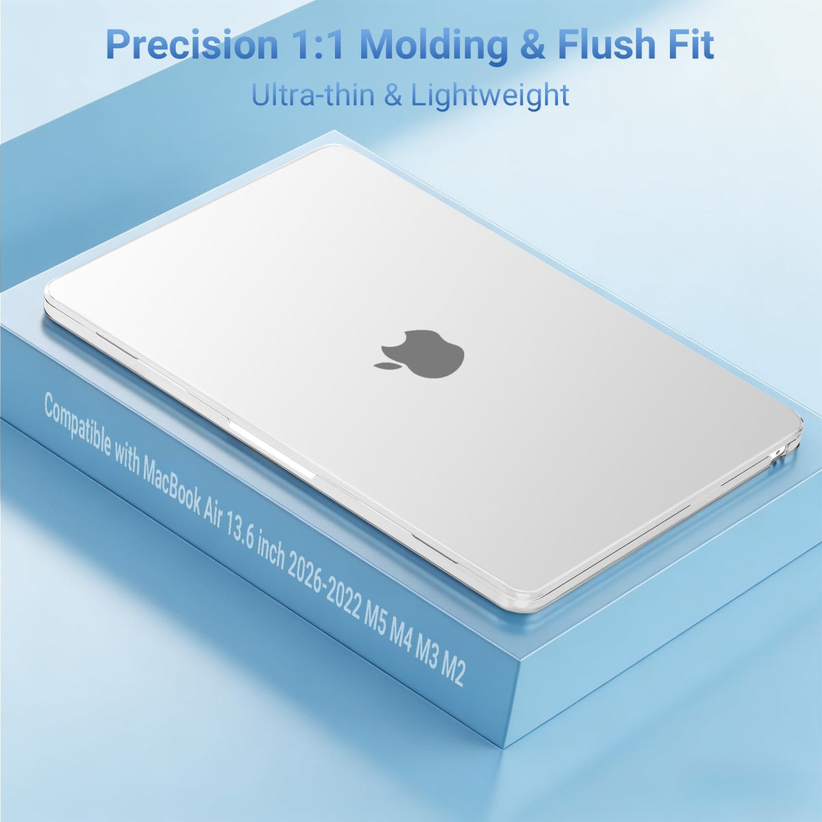 MOSISO Compatible with MacBook Air 13 inch Case M5-M2, Crystal Clear