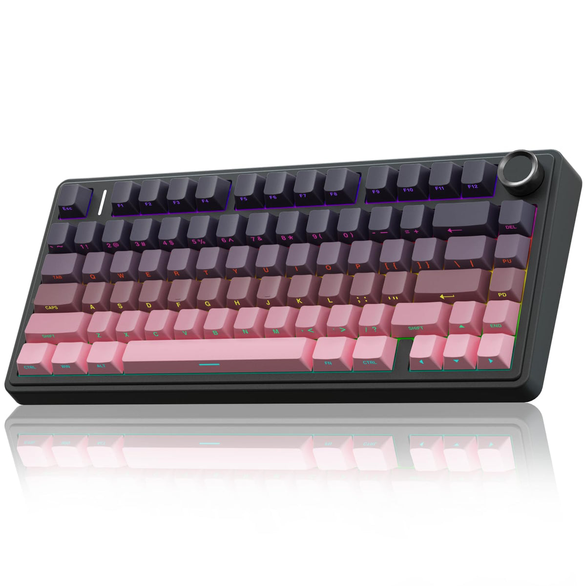 AULA F75 75% Wireless Mechanical Keyboard,2.4Ghz/Type-C/BT5.0 Gaming Keyboards,Advanced Structure,RGB Backlight,Hot Swappable Custom Keyboard for PC/Mac (Cool Black)