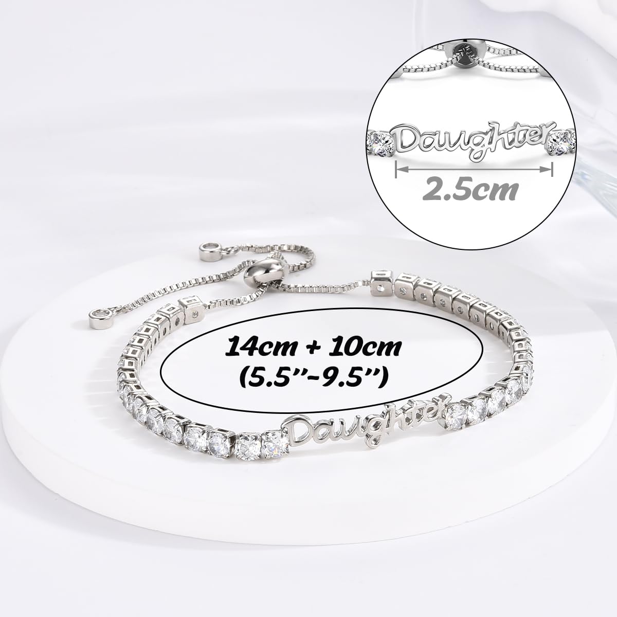 Birthday Gifts for Women Girls, Sparkling Cubic Zirconia Tennis Bracelet Gifts, Christmas Mothers Day Graduation Presents for Her