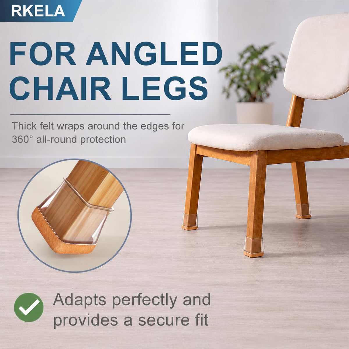 Chair Leg Floor Protectors, 16 Pcs, Medium Round Black