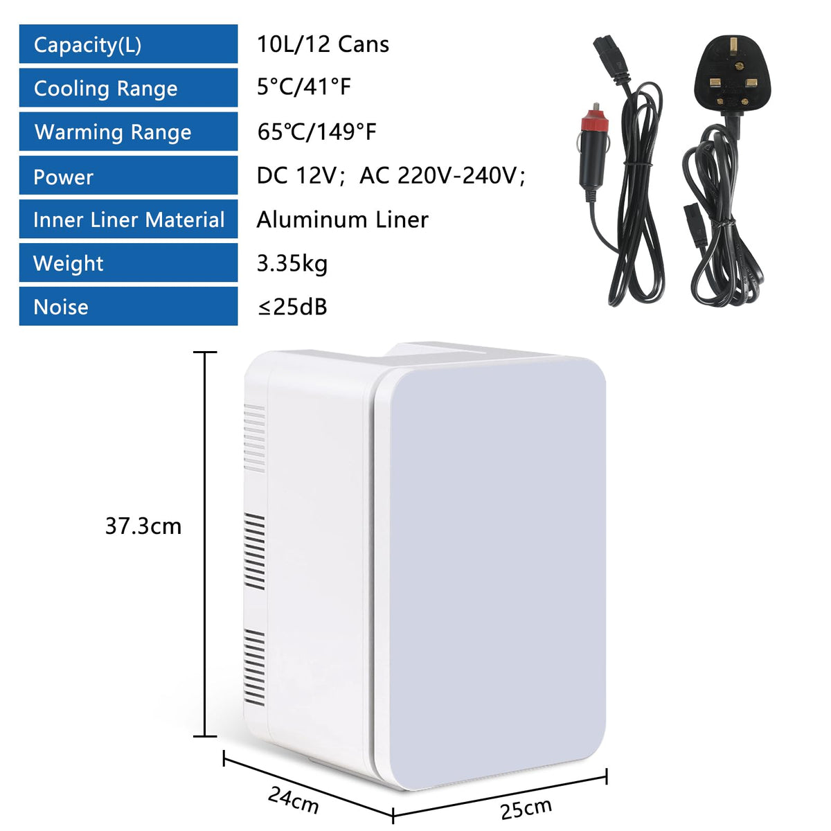 ARTETHYS Mini Fridge for Bedrooms, 10L Small Portable Car Fridges