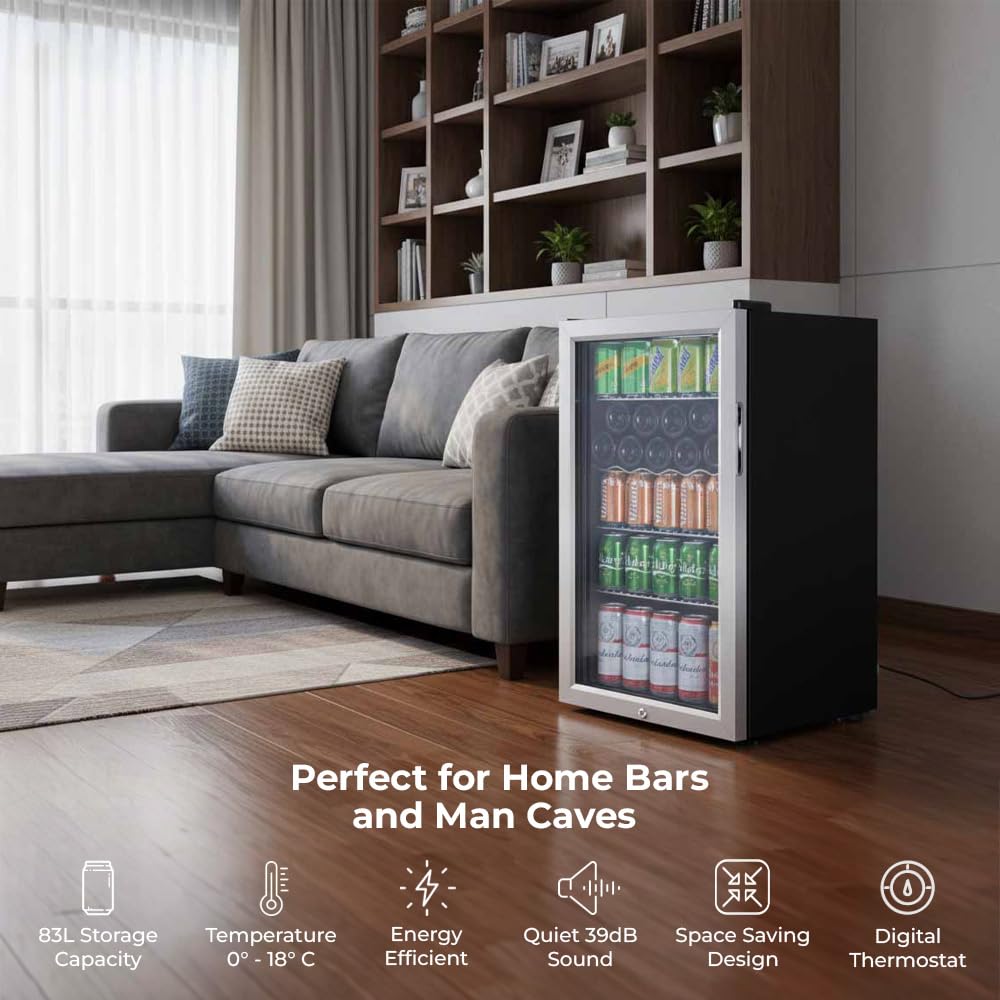 Subcold Super85 LED Beer Fridge | 80 Cans + 5 Bottles | 0-18°C | Glass Door