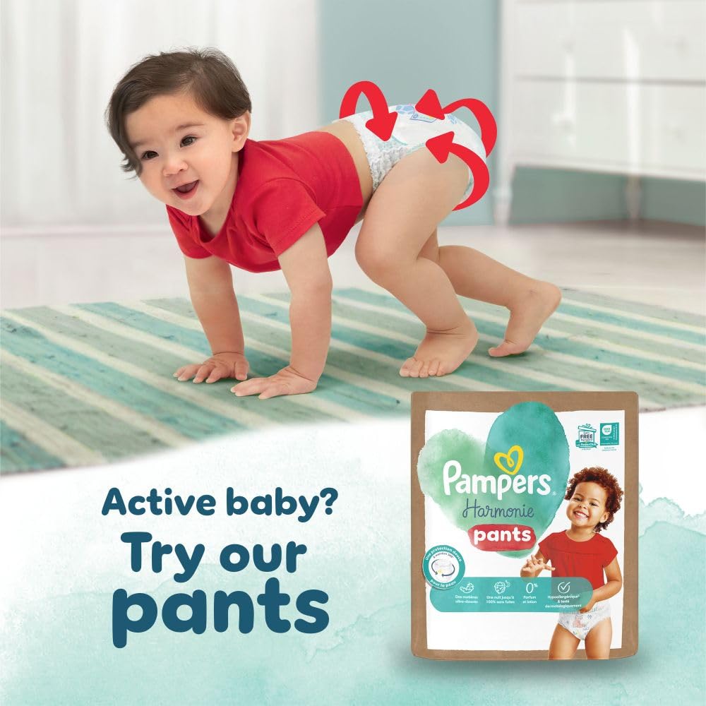 Pampers Baby Nappies Size 2 (4-8 kg / 9-18 lbs), Harmonie, 132 Count, Saving Pack, Baby Essentials for Newborn