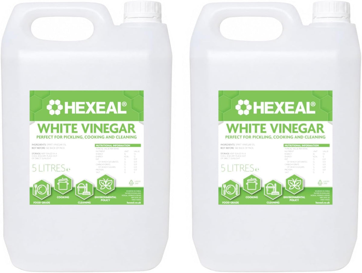 Hexeal White Vinegar 10L - Food Grade, Cooking & Cleaning