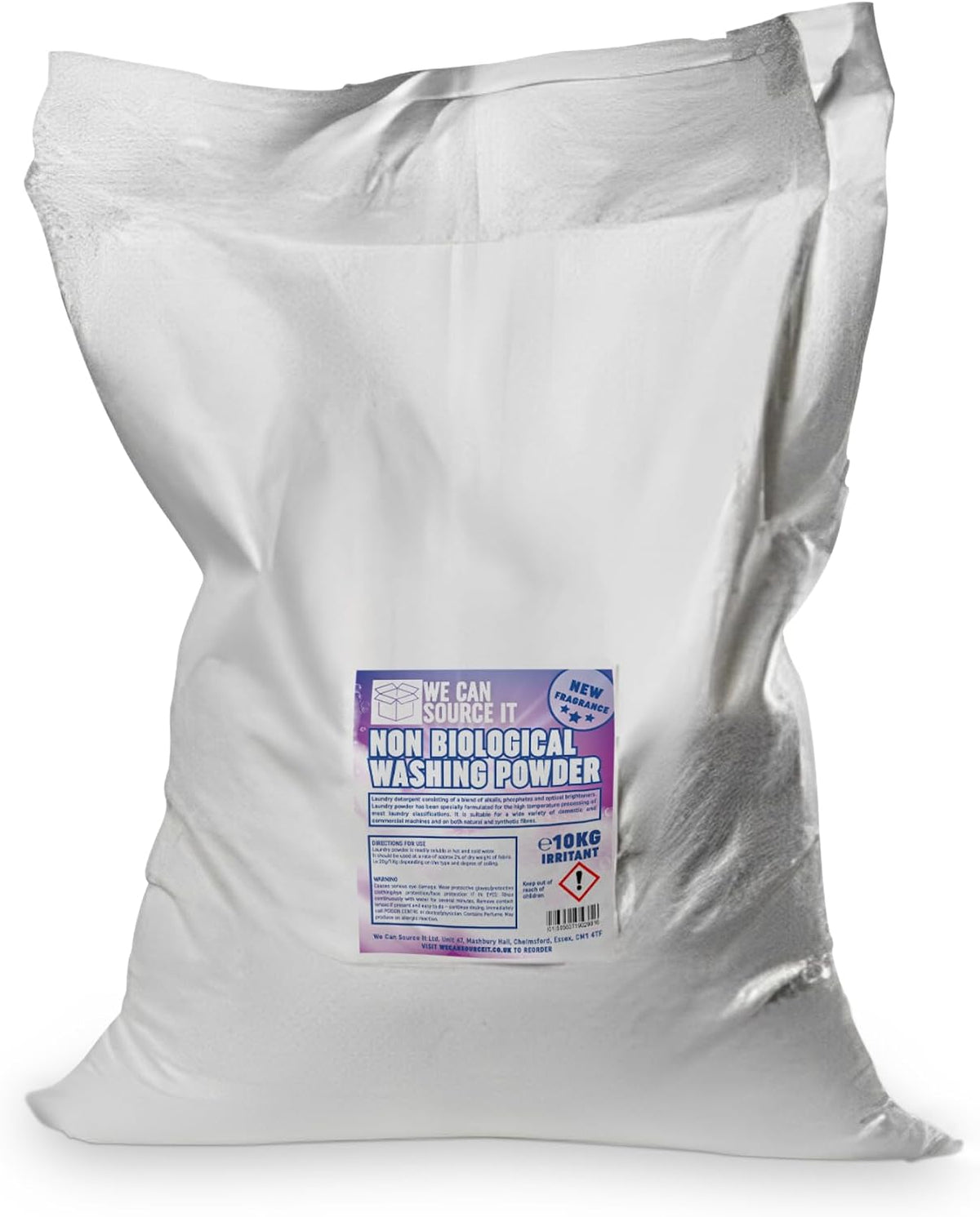 We Can Source It Ltd - Non-Bio Washing Powder 10Kg – 250 Washes Laundry Detergent Sack – Enzyme-Based Stain Removal, Cold Water Effective & Safe for Septic Systems
