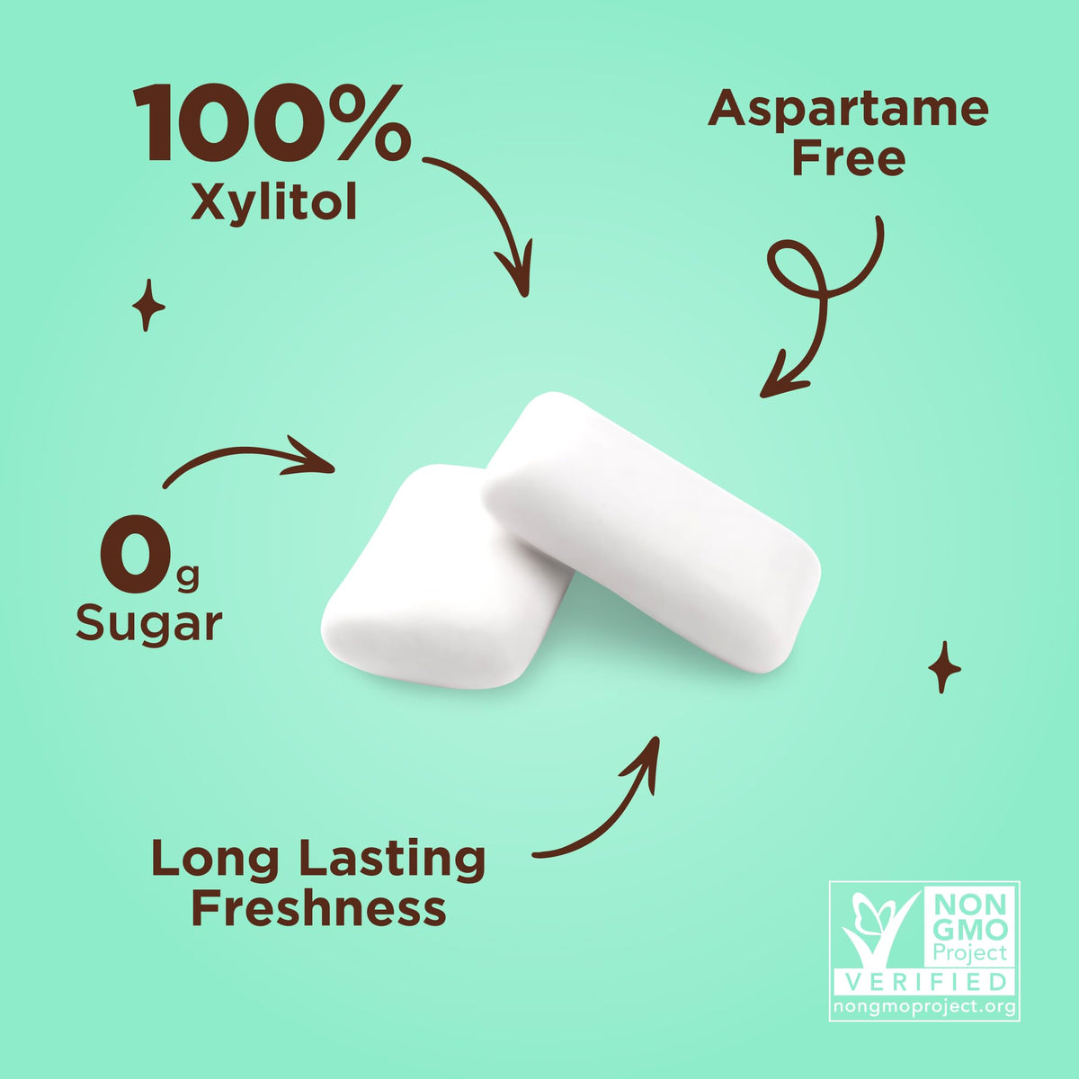 PUR Gum, Spearmint, Xylitol Gum, No Artificial flavour, 55 Count