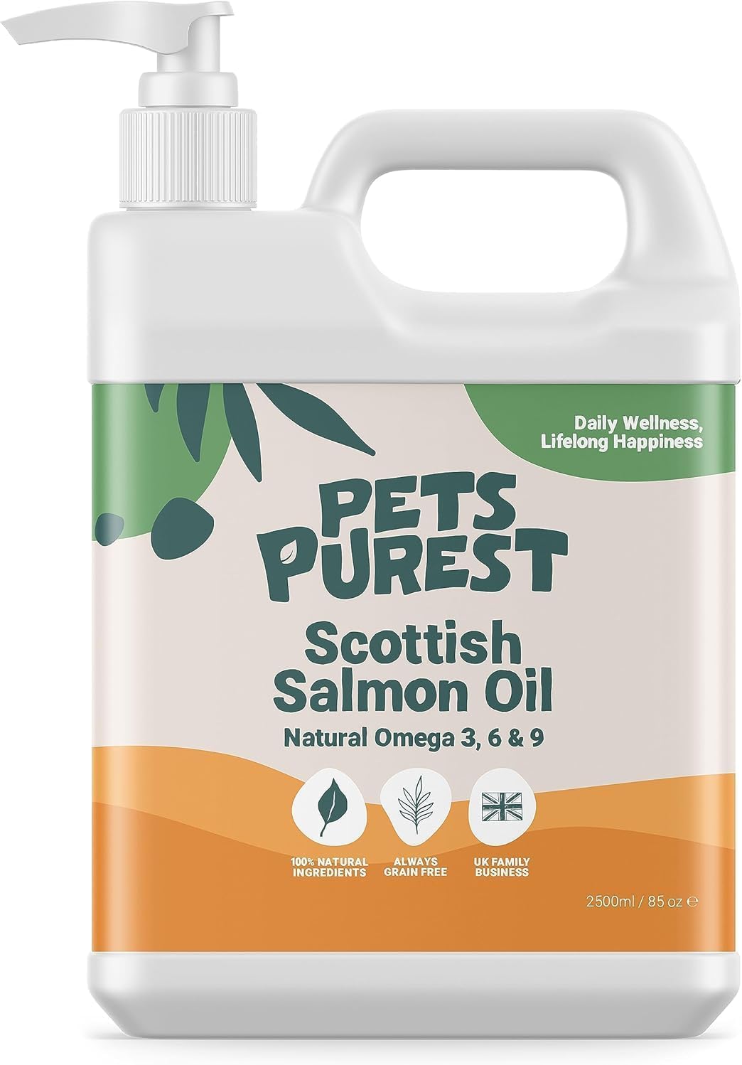 Pets Purest Scottish Salmon Oil For Dogs, Cats, Horse, Ferret - Pure Omega 3, 6 & 9 Fish Oil Food Treats Supplement for Natural Coat, Immune Support, Itchy Skin, Joint & Brain Health (500ml)