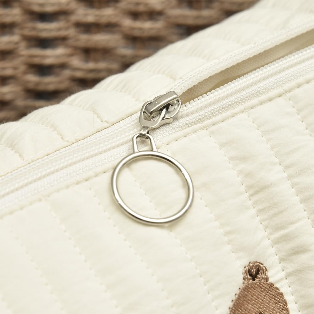 Baby Stroller Storage Bag, Cotton Cloth Reusable Handbag Pram Organiser Bag Multifunctional Pushchair Organiser with Zipper Pockets for Pram Travel 32x12x25cm (#3)