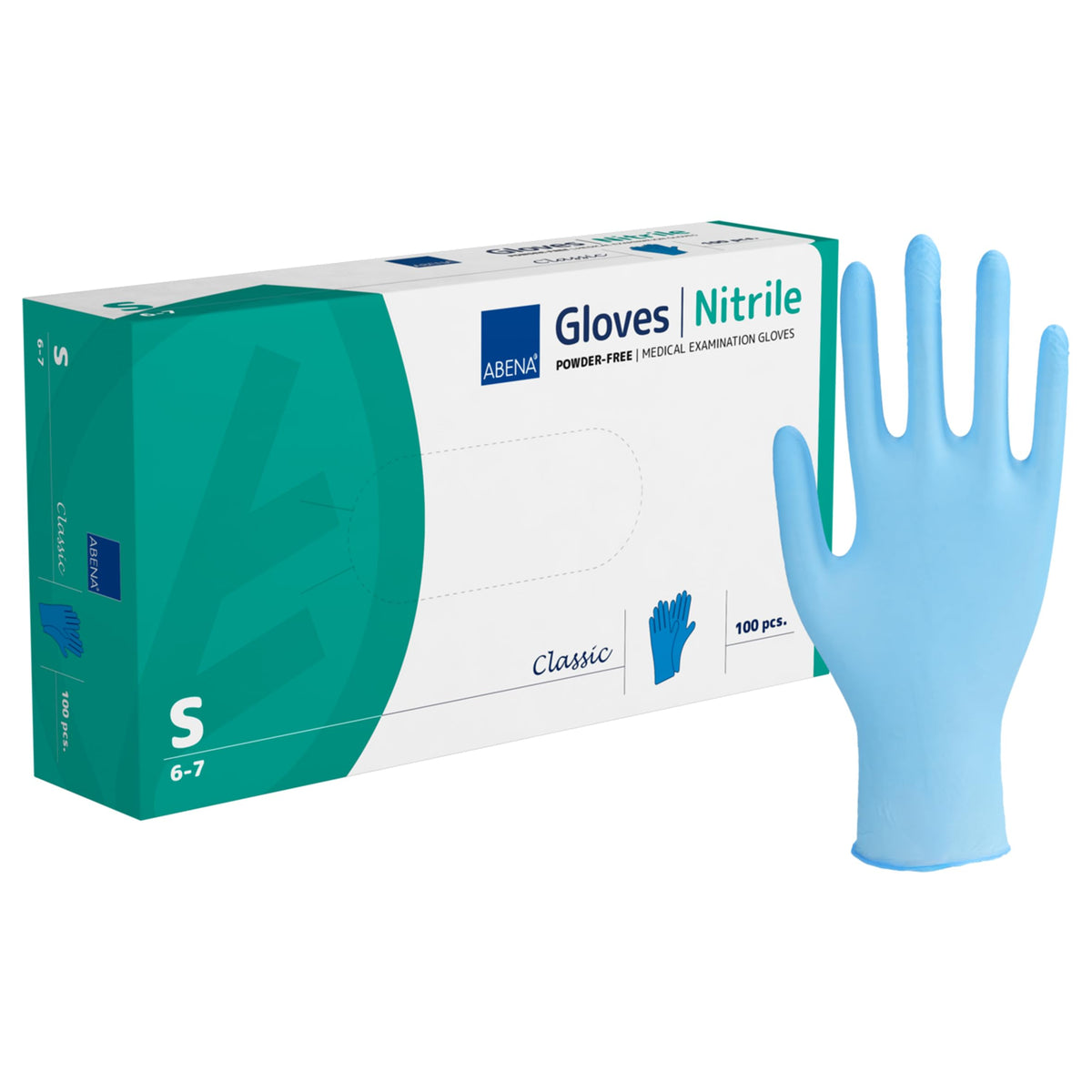 ABENA Pink Disposable Nitrile Gloves, Large, Pack of 100, Powder Free, Latex Free, Examination Gloves for Cleaning, Food Prep, Beauty, Medical & Hygiene, Strong Single Use Protective Gloves