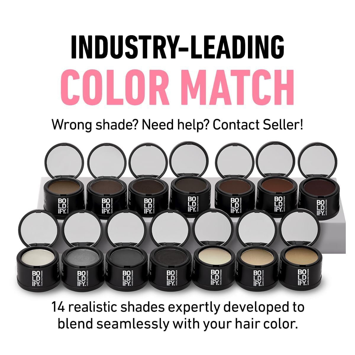 Boldify Hairline Powder, Root Touch Up Hair Color - Light Brown 10g