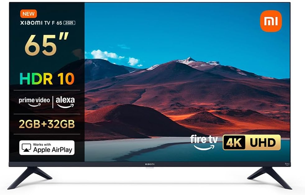 XIAOMI TV F 65 2025, 65 Inch 4K UHD, Smart TV, Fire TV, HDR10, MEMC