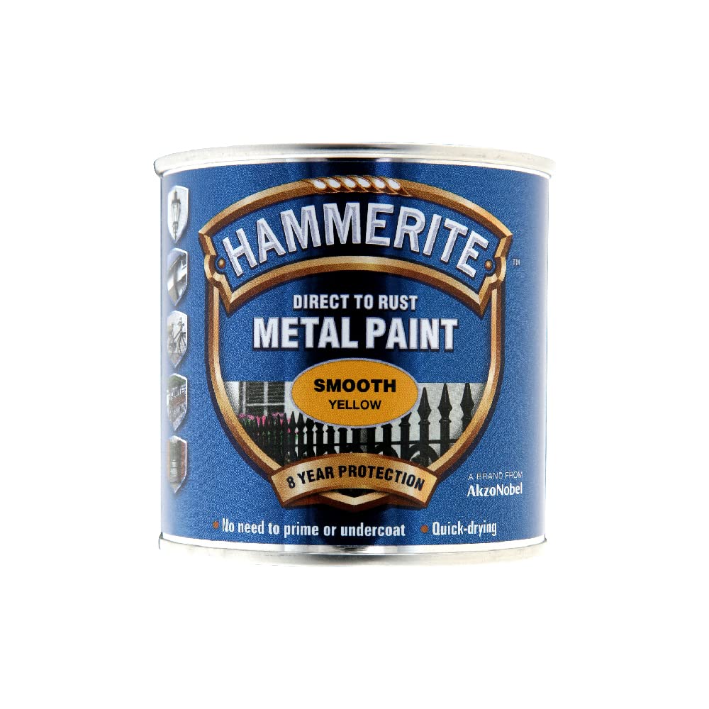 Hammerite Direct to Rust Metal Paint - Smooth Black Finish 250ML, 5084863