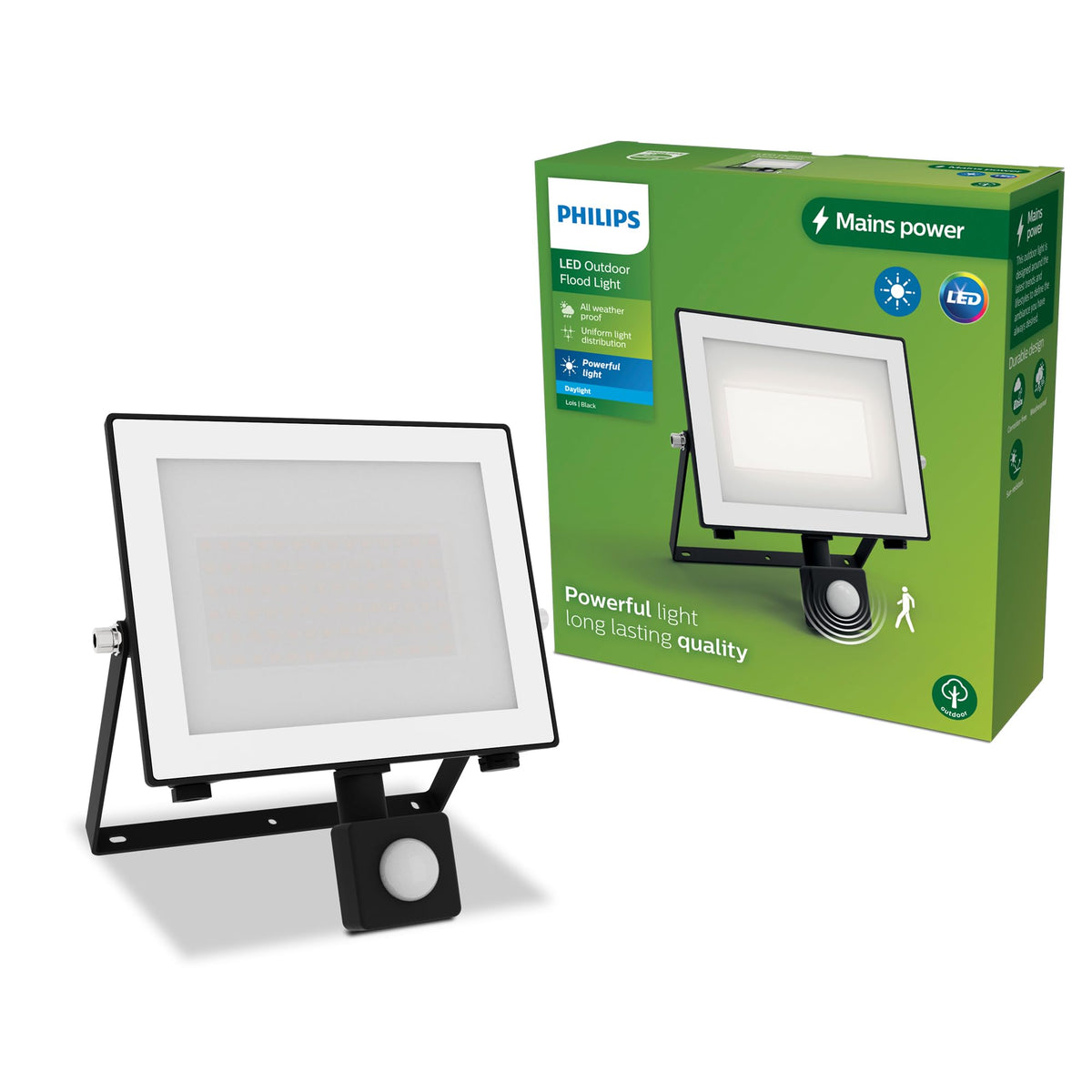 Philips Lois Outdoor Floodlight, White, 10 W