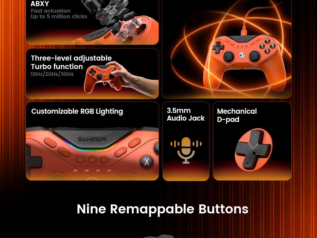 GameSir Tarantula 8K PC Wired Esports Controller for Windows