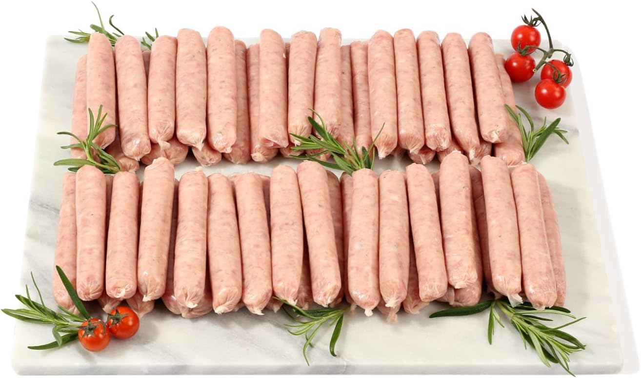 MuscleFood Lean Pork Sausages Bulk Buy | 60 x 33g Sausages | Delivered Chilled | Freezer-Friendly |