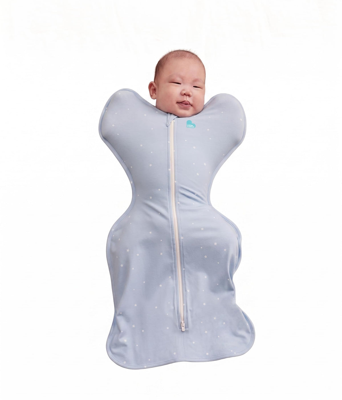 Love To Dream™ Swaddle UP™, Newborn 2.2-3.8 kg - Grey, Snug Fit, Supports Healthy Sleep Routine, 1.0 Tog - Ideal for 20-24°C Temperatures, Machine Washable Cotton & Double Zip for Easy Nappy Changes