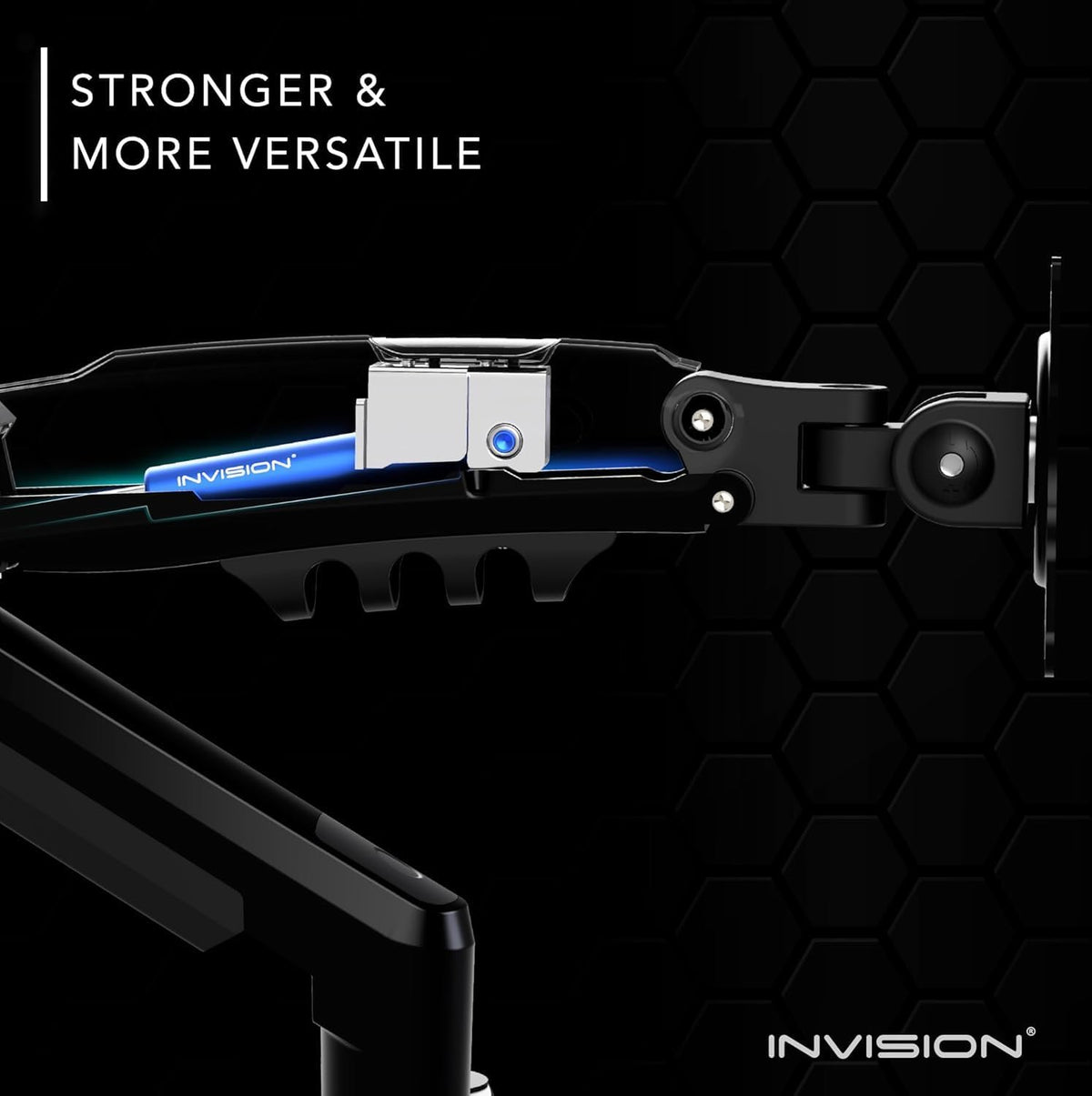 Invision Monitor Arm Desk Mount for 19-32 Inch Screens - VESA 75/100mm Desk Clamp Stand - Tool Free Height Adjustment with Tilt Swivel Rotate - Increased Load Capacity from 2-9kg MX400 Dual Arm