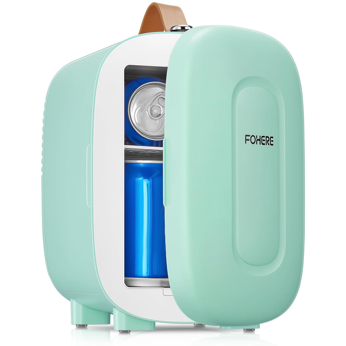 FOHERE Mini Fridge Portable, 5 Liter/6 Cans Small Fridge Cooler & Warmer, Quiet, DC/AC Power, Cmpact Mini Fridge for Bedrooms, Office, Skincare, Car, Travel, Black