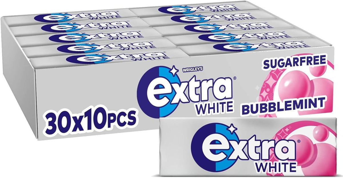 Wrigley's Extra White Bubblemint Sugar Free Chewing Gum Bottle 46 Pieces