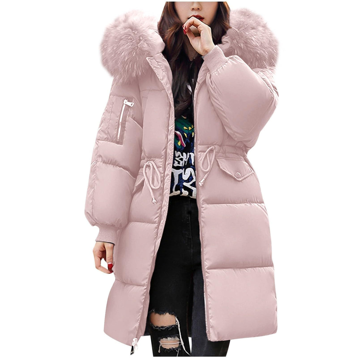 Women's Winter Puffer Jacket Warm Padded Coat for UK Daily Wear