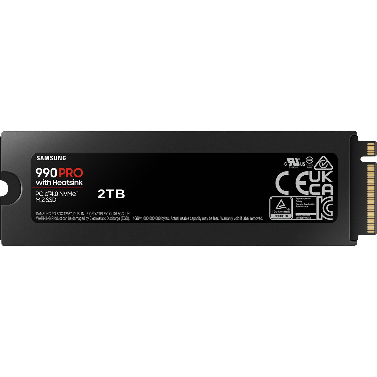 Samsung 990 PRO 1TB PCIe 4.0 (up to 7450 MB/s) NVMe M.2 (2280) Internal Solid State Drive (SSD) (MZ-V9P1T0BW)