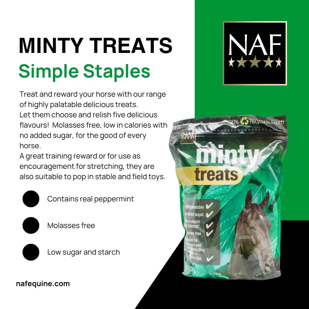 NAF Blueberry & Banana Horse Treats 1kg – Natural Low-Sugar Equine Snacks – Laminitis-Friendly Healthy Horse & Pony Treats – Nutritious Daily Reward for Training, Bonding & General Feeding