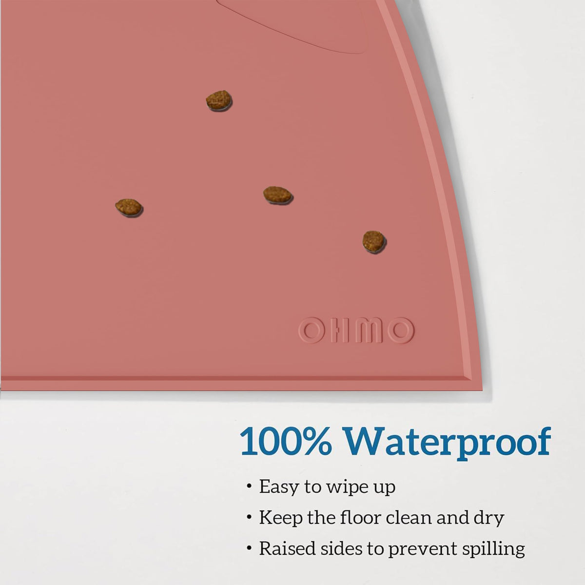 OHMO Silicone Cat Food Mat for Food&Water Bowls, 46x25cm, Camo Green